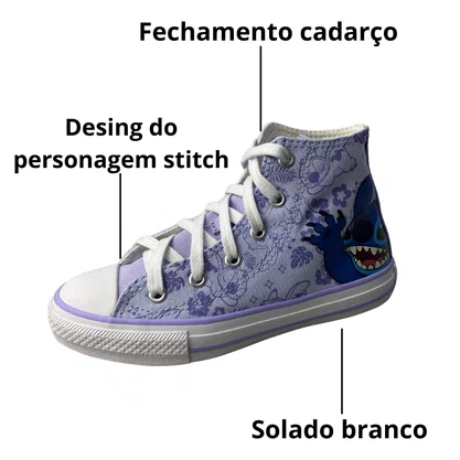 Tênis All Star Lilás Unisex Stitch 