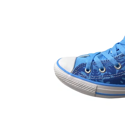 All Star Stich Azul Branco Fechamento Cadarço 