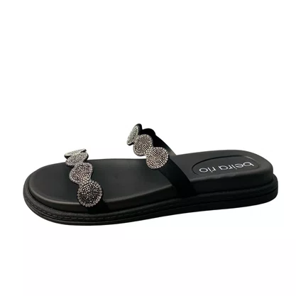 Birken Beira Rio Feminina Preta Cristal 