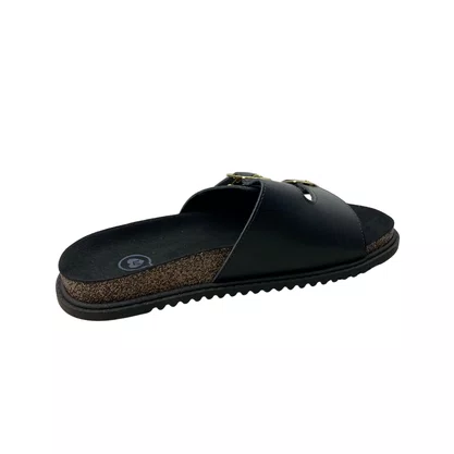 Birken Molekinha Feminina Infantil Preto Fivelas Douradas
