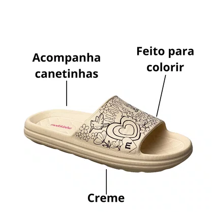 Birken Molekinha Infantil Feminina Creme Acompanha Canetinhas 
