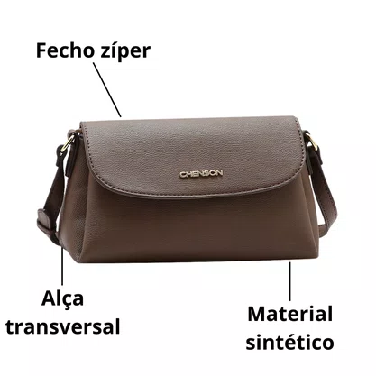 Bolsa Chenson Feminina Marrom Alça Transversal 