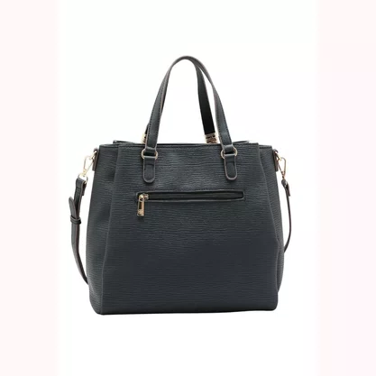 Bolsa Chenson Feminina Preta Ferragens Douradas 