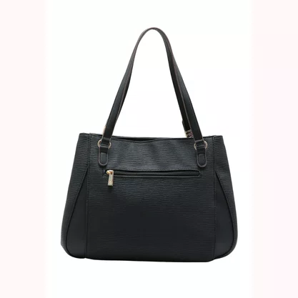 Bolsa Chenson Feminina Preta Ferragens Douradas 