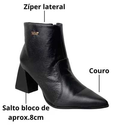 Bota Bebecê Feminina Preto Couro