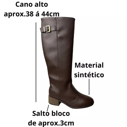 Bota Beira Rio Feminina Café Cano Alto 