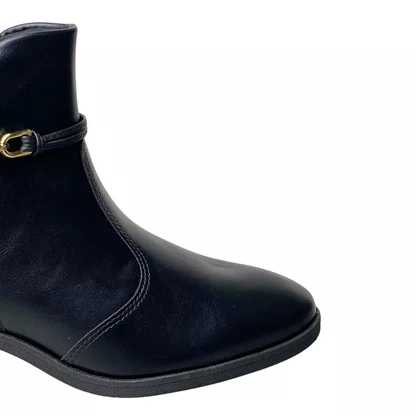 Bota Beira Rio Feminina Preto Fecho Zíper