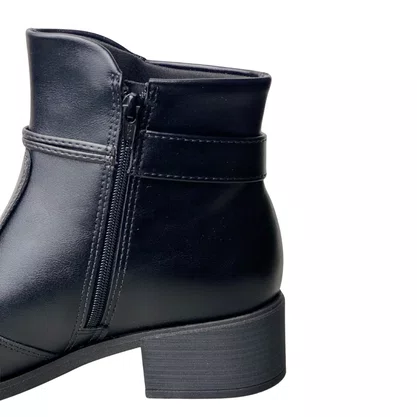 Bota Beira Rio Feminina Preto Fecho Zíper
