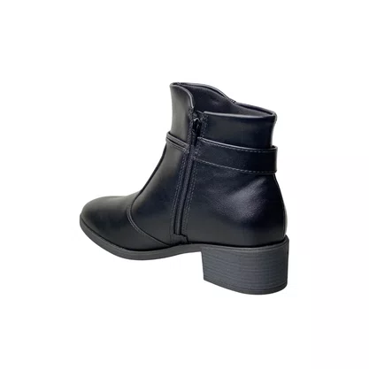 Bota Beira Rio Feminina Preto Fecho Zíper