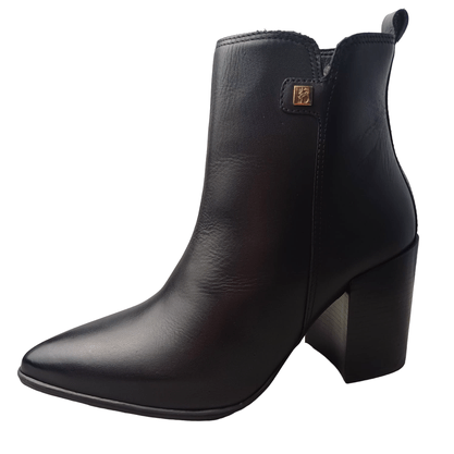 Bota Bottero Cano Curto Couro Preto