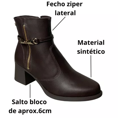 Bota Mississipi Feminina Café Cano Baixo 
