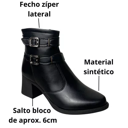 Bota Mississipi Feminina Preto Cano Baixo 