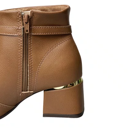 Bota Modare Feminina Caramelo Fecho Zíper 