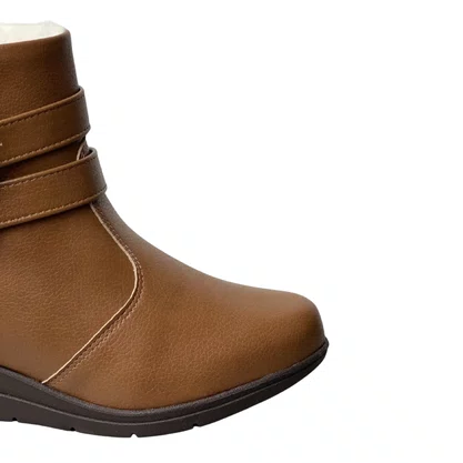 Bota Modare Feminina Caramelo Fecho Zíper