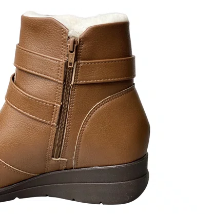 Bota Modare Feminina Caramelo Fecho Zíper