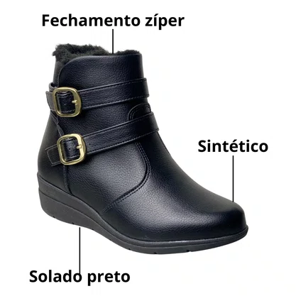 Bota Modare Feminina Preto Fecho Zíper