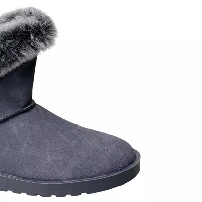 Bota Mooncity Feminina Cinza Peluciada 