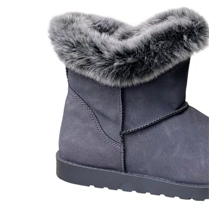 Bota Mooncity Feminina Cinza Peluciada 