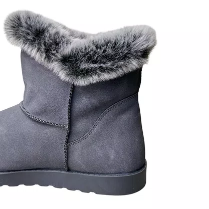 Bota Mooncity Feminina Cinza Peluciada 