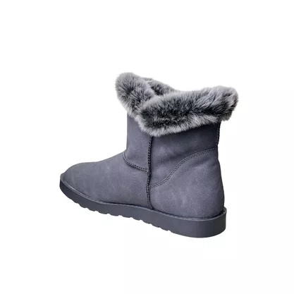 Bota Mooncity Feminina Cinza Peluciada 