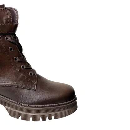 Bota Mooncity Feminina Marrom Cadarço 