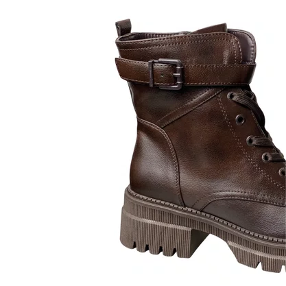 Bota Mooncity Feminina Marrom Cadarço 