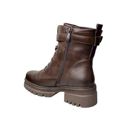 Bota Mooncity Feminina Marrom Cadarço 