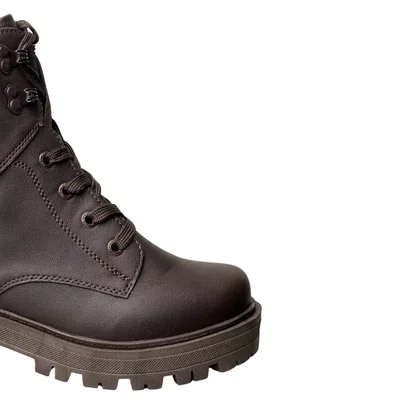 Bota Mooncity Feminina Marrom Cadarço 