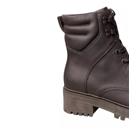 Bota Mooncity Feminina Marrom Cadarço 