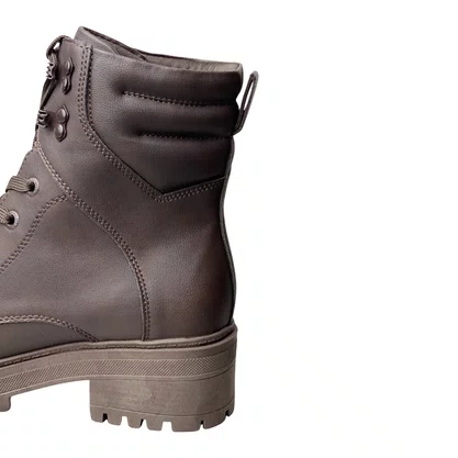 Bota Mooncity Feminina Marrom Cadarço 