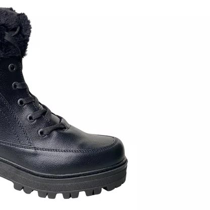 Bota Mooncity Feminina Preto Cadarço 