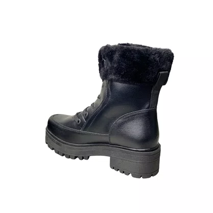 Bota Mooncity Feminina Preto Cadarço 