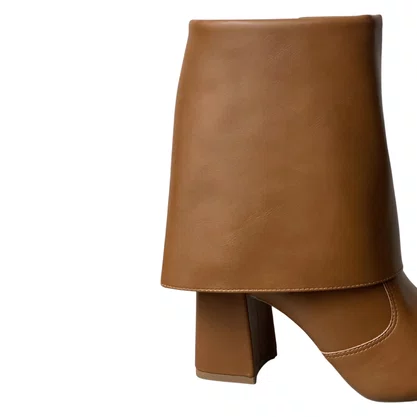 Bota Offline Feminina Caramel Salto Bloco 