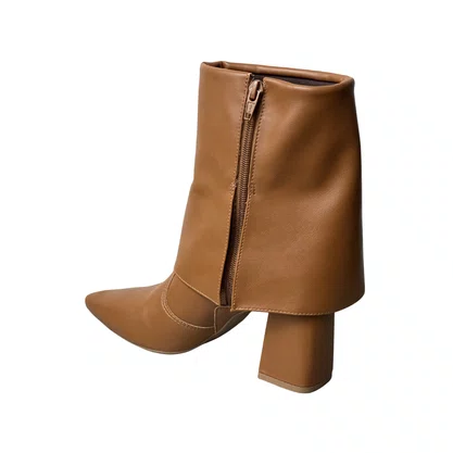 Bota Offline Feminina Caramel Salto Bloco 