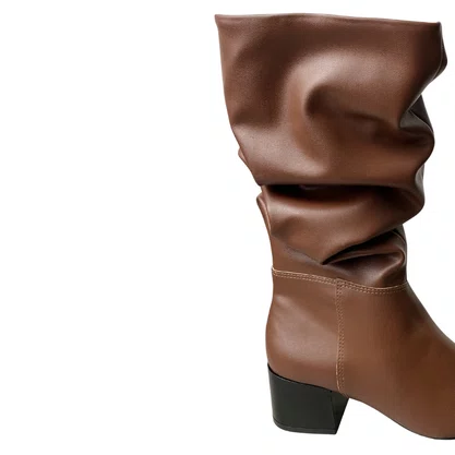 Bota Offline Feminina Marrone Bico Fino