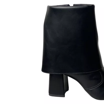 Bota Offline Feminina Preto Salto Bloco
