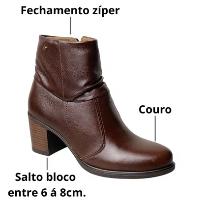 Bota Pegada Feminina Frontier Pinhão Couro 