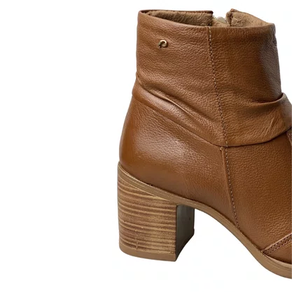 Bota Pegada Feminina Pinhão Couro 