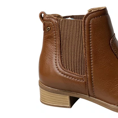 Bota Pegada Feminina Pinhão Couro 