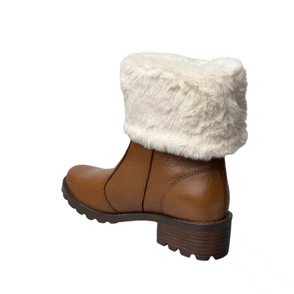 Bota Pegada Feminina Pinhão Couro 