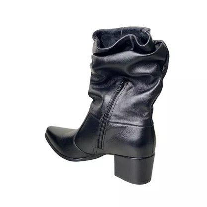 Bota Pegada Feminina Preto Couro 