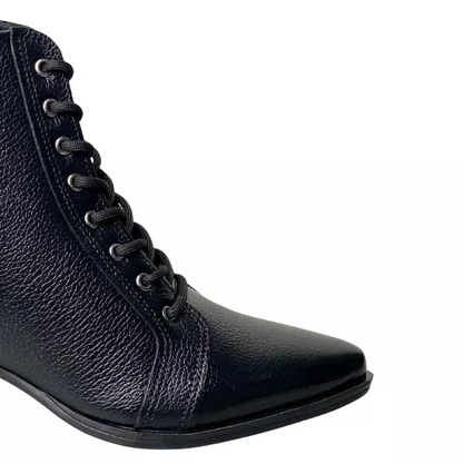 Bota Pegada Feminina Preto Couro