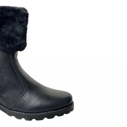 Bota Pegada Feminina Preto Couro 
