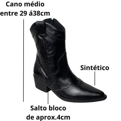 Bota Sua Cia Feminina Preto Country 
