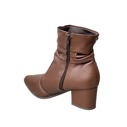 Bota Via Uno Feminina Cacau Salto Bloco 
