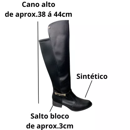 Bota Via Uno Feminina Preto Cano Alto 