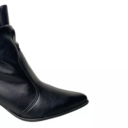 Bota Via Uno Feminina Preto Salto Bloco 