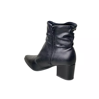 Bota Via Uno Feminina Preto Salto Bloco 