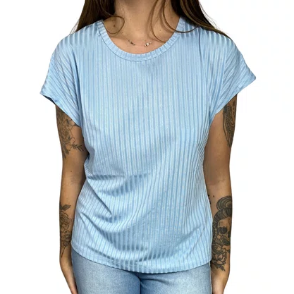 Camiseta Facinelli Feminina Azul Claro