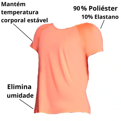 Camiseta Selene Feminina Laranja Neon 